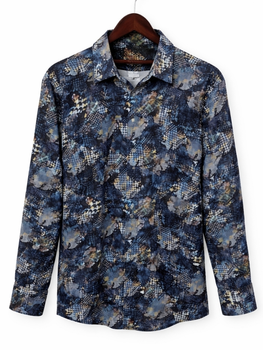 Robert Graham Blue Patchwork Chaney Sport Shirt Big N Tall Sz 4X